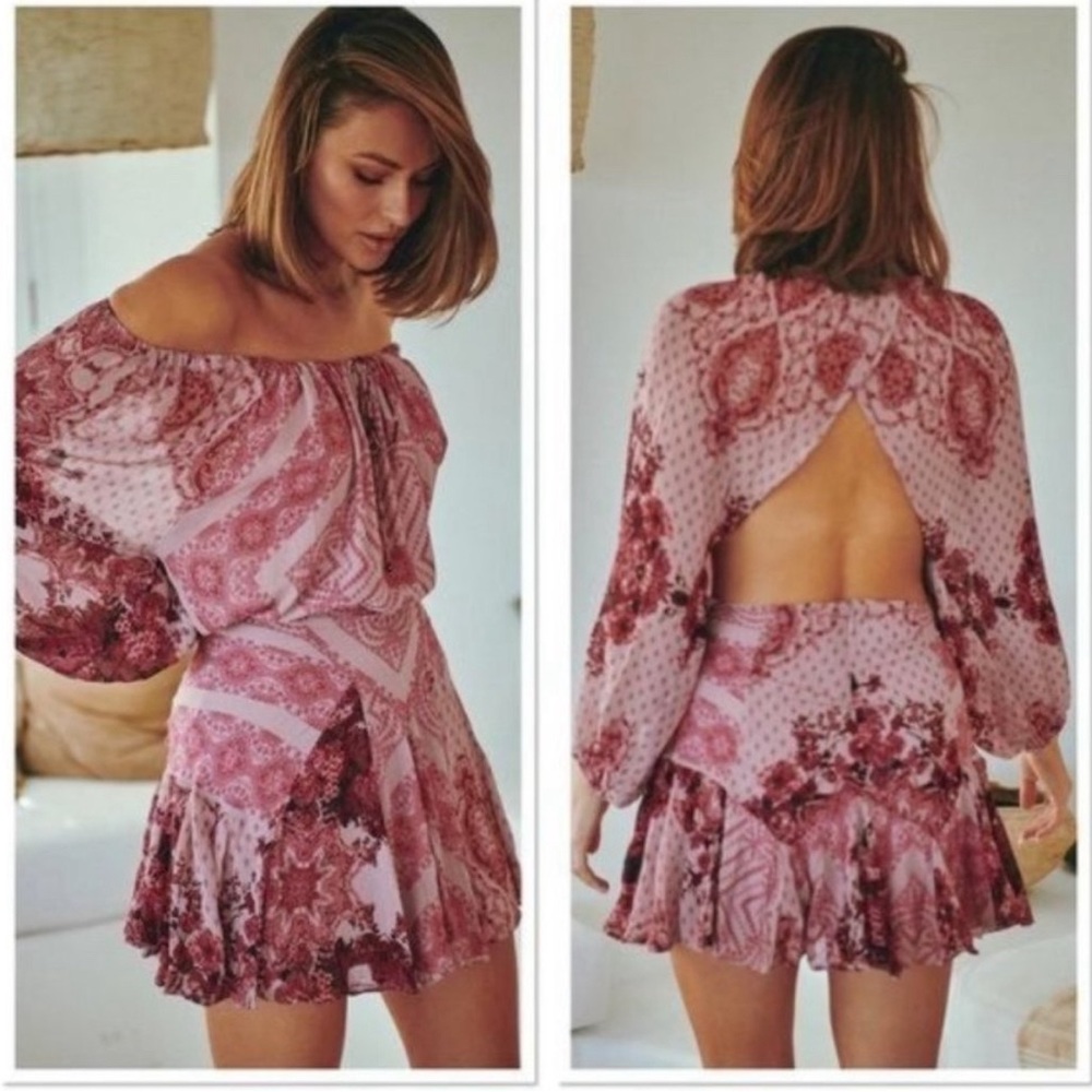 FREE PEOPLE Pink Floral Print Longsleeve